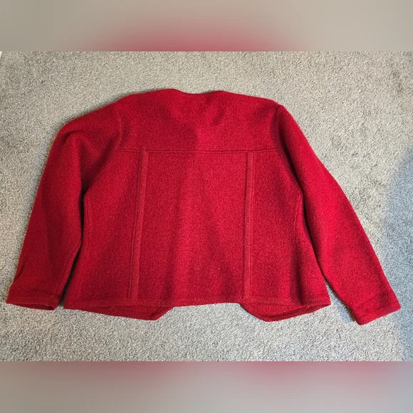 Pendleton Vintage Women's Size Medium 100% Wool Deep Red Sweater Cardigan - Picture 9 of 10